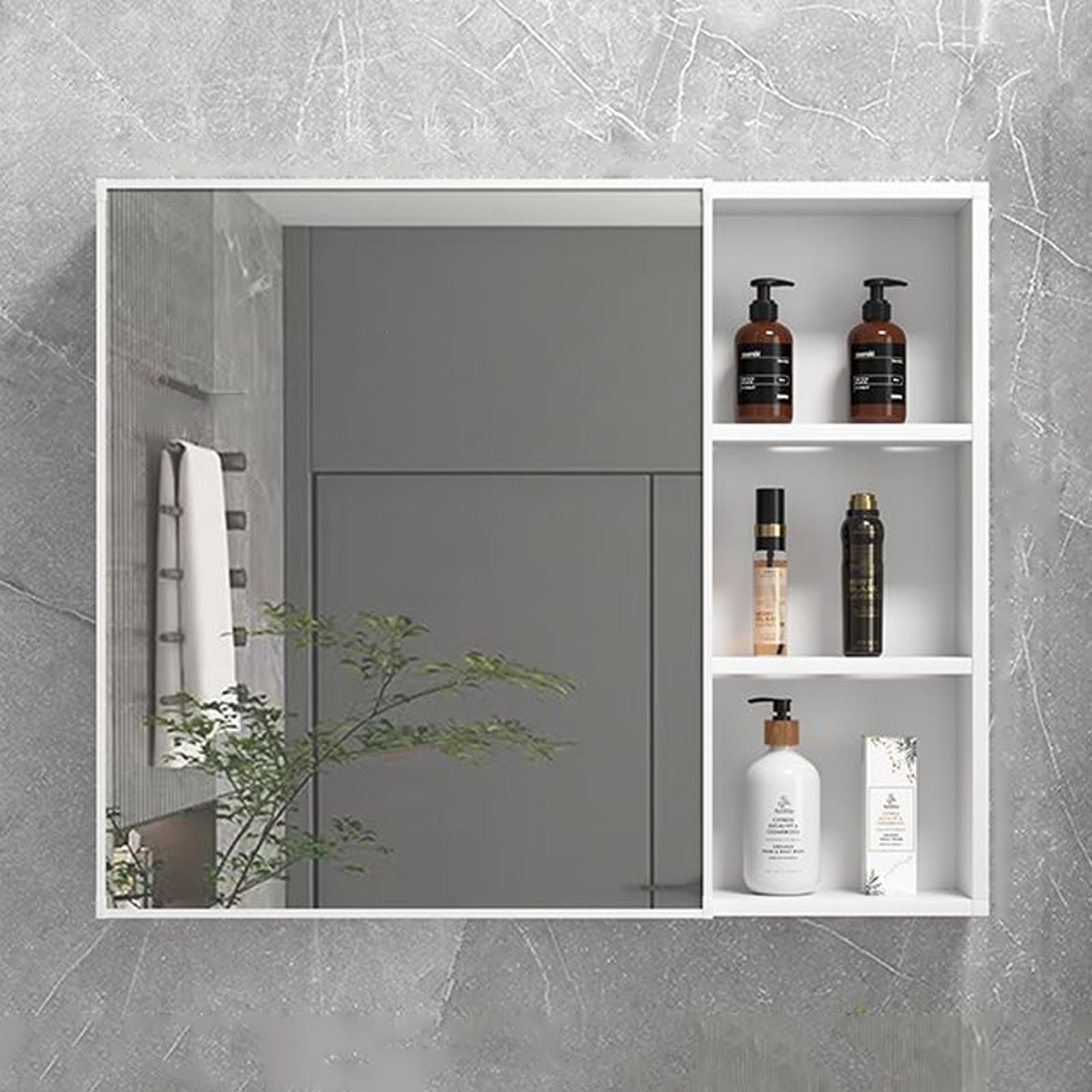 BKSXSOP High-Density Aluminum Waterproof Wall-Mounted Bathroom Cabinet with Mirror, Anti-Moisture Storage nizer for Space-Saving Home Decor