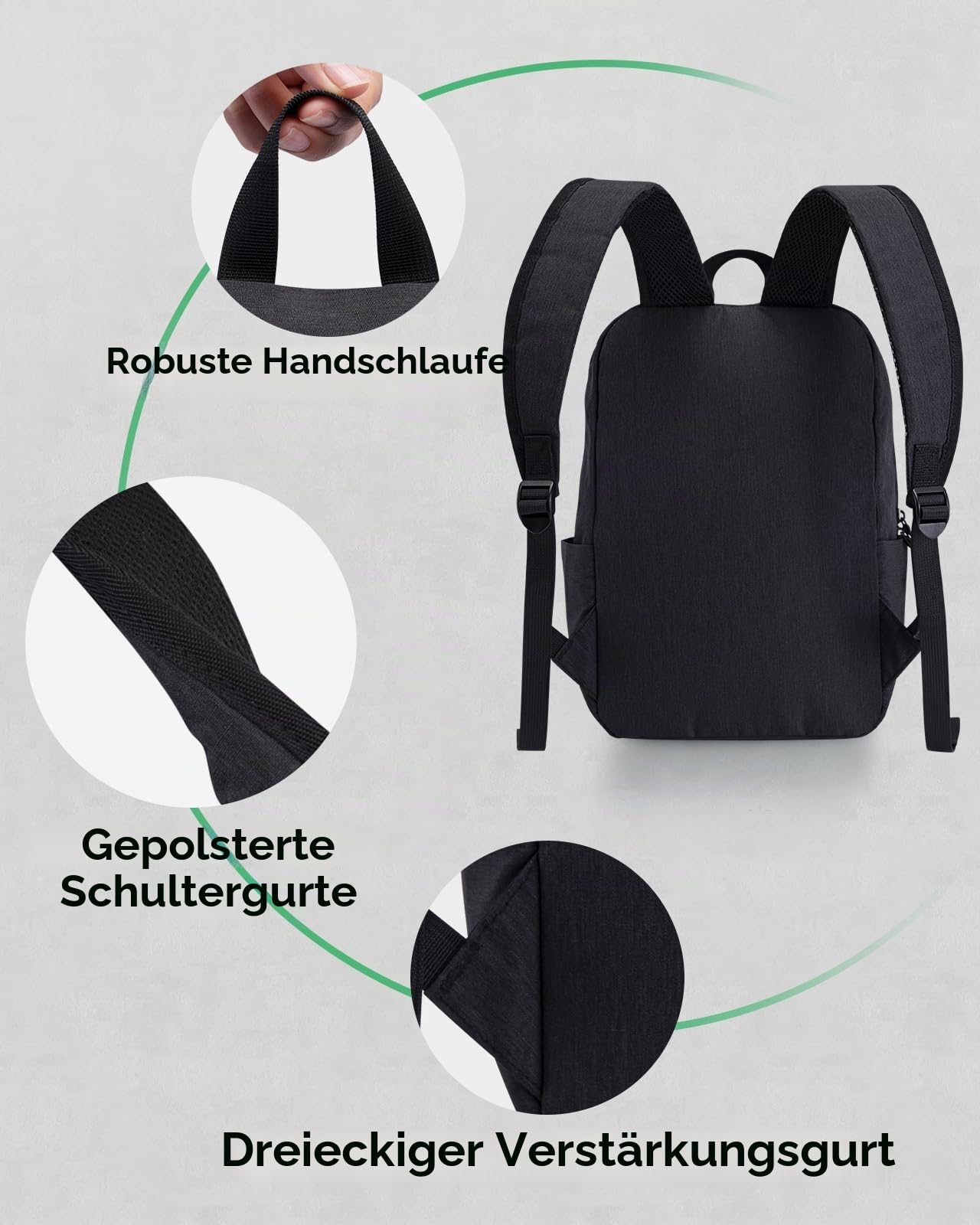 WATERFLY Leicht Klein Rucksack 10L: Casual Daypack Outdoor Mini Wanderrucksack Backpack für Arbeit Sport Reisen Herren Damen
