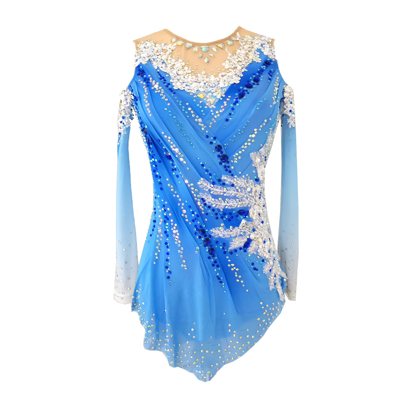 LIUHUO Maillot de Gimnasia rítmica, a la Moda, cómodo, Azul, Manga Larga, competición