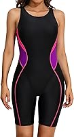 ATTRACO Women's Boyleg One Piece Swimsuit Racerback Athletic Swimwear Tummy Control Bathing Suit