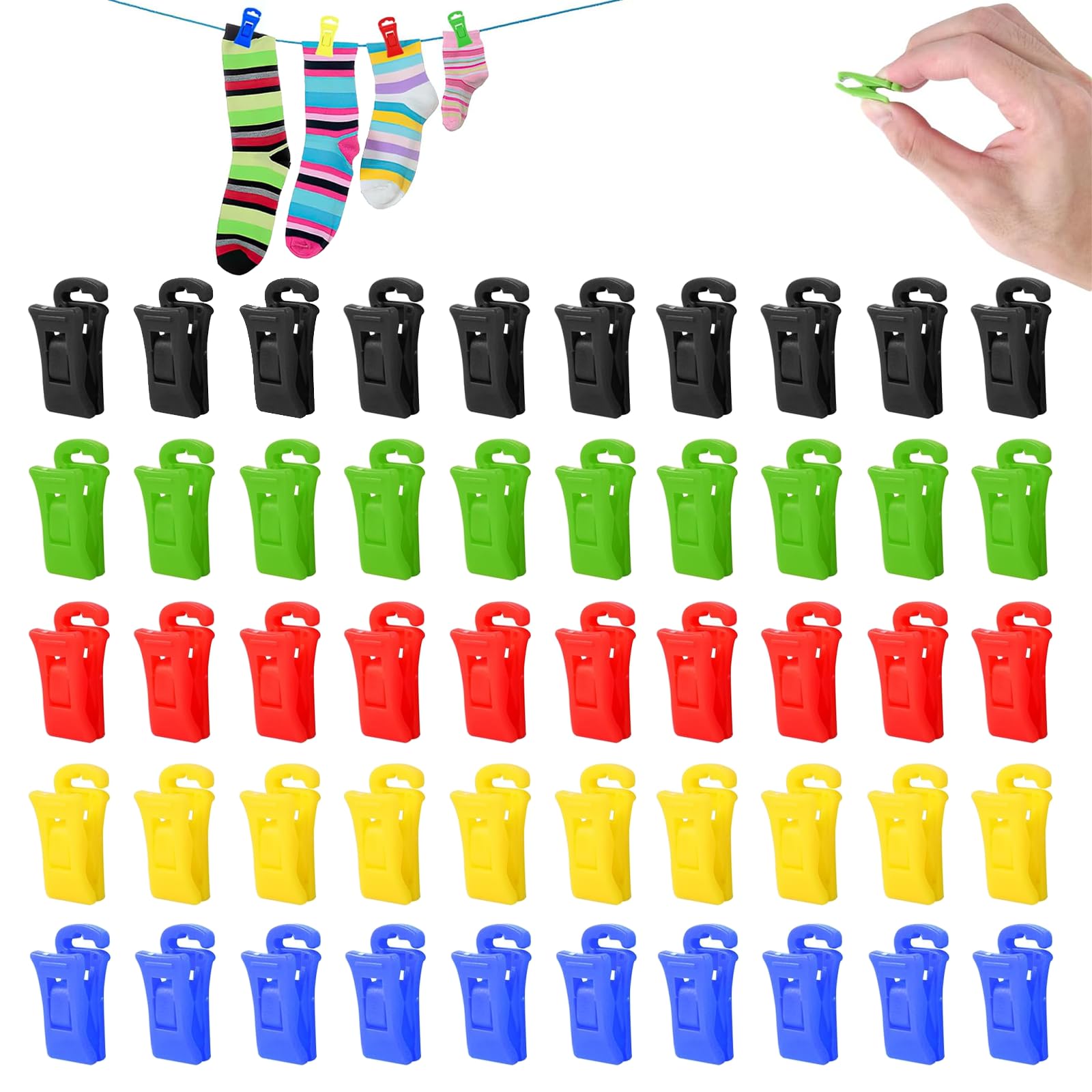 60 Clip Per Calzini - Mollette Lavatrice Per Non Perdere I Calzini, Organizzazione Cassetto - Foto 3