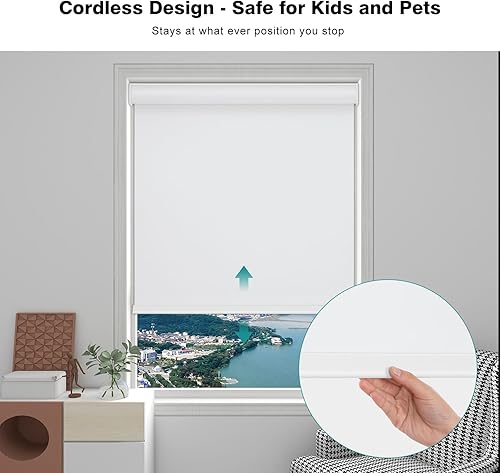 Miniatura 10 de Changshade Persianas enrollables opacas sin cordones con cajón, oscurecimiento de la habitación, pantalla enrollable de fácil instalación, persianas