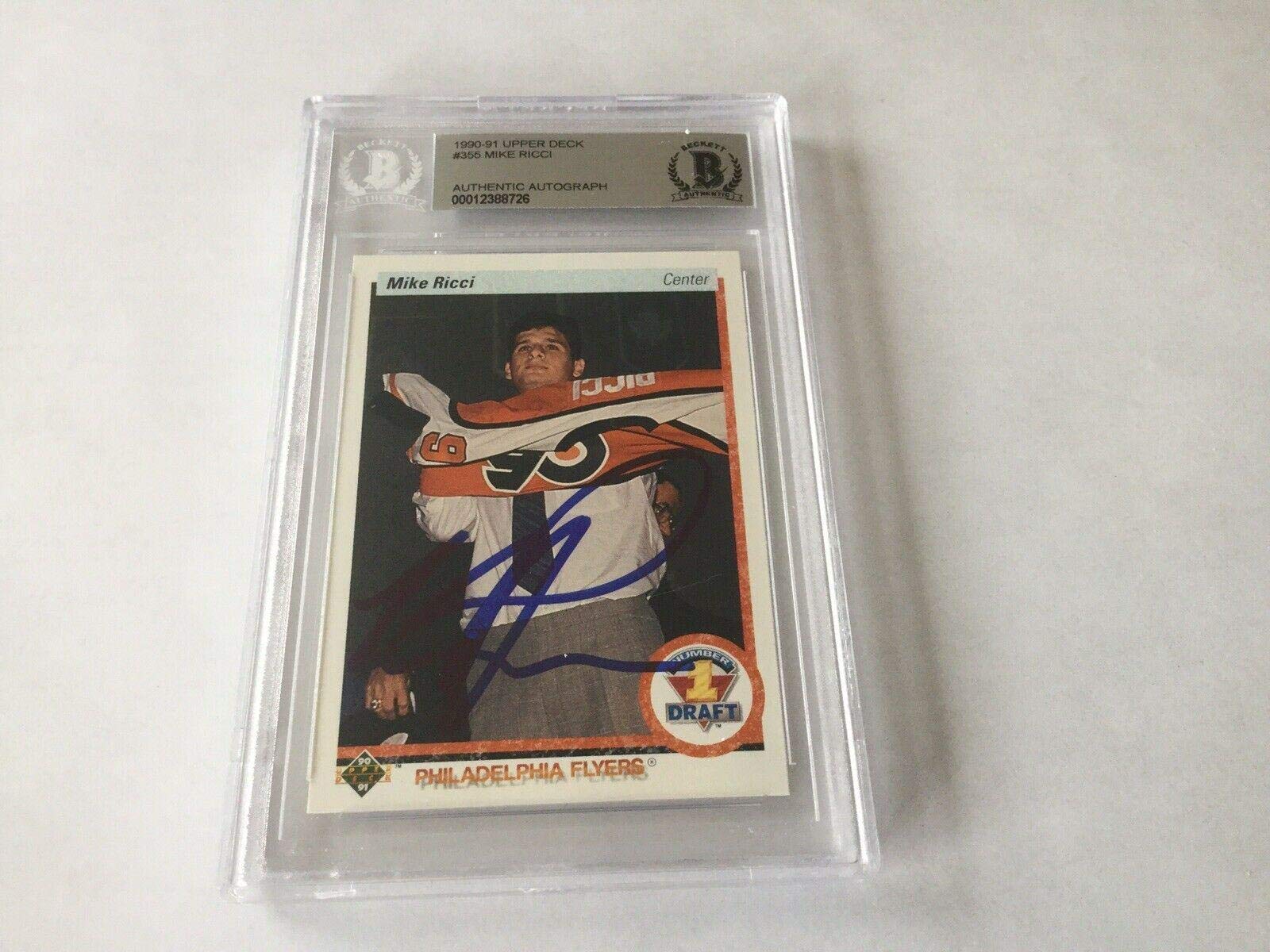 Mike Ricci Signed Autographed Upper Deck UD RC Card Slabbed Beckett BAS COA  b - Hockey Slabbed Autographed Rookie Cards at Amazon's Sports Collectibles  Store