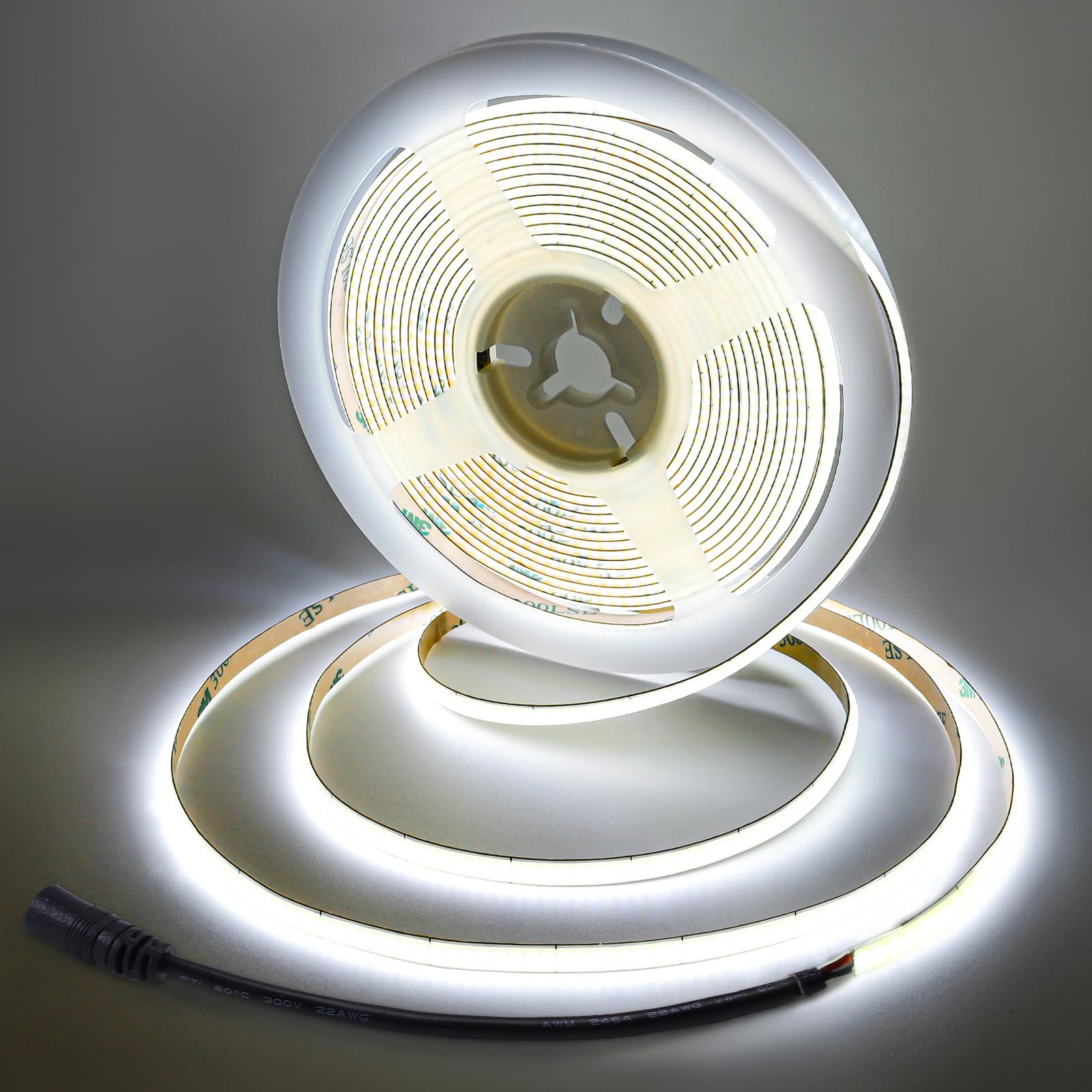 BERIXDEEP 5mm Breite COB LED Streifen 5m, 12V, 400 LEDs/m, 10w/m, CRI 92+, Lichtband Schmal für Küchenarbeitsplatten und Wohnzimmer (ohne Netzteil), 6000K, Kaltweiß