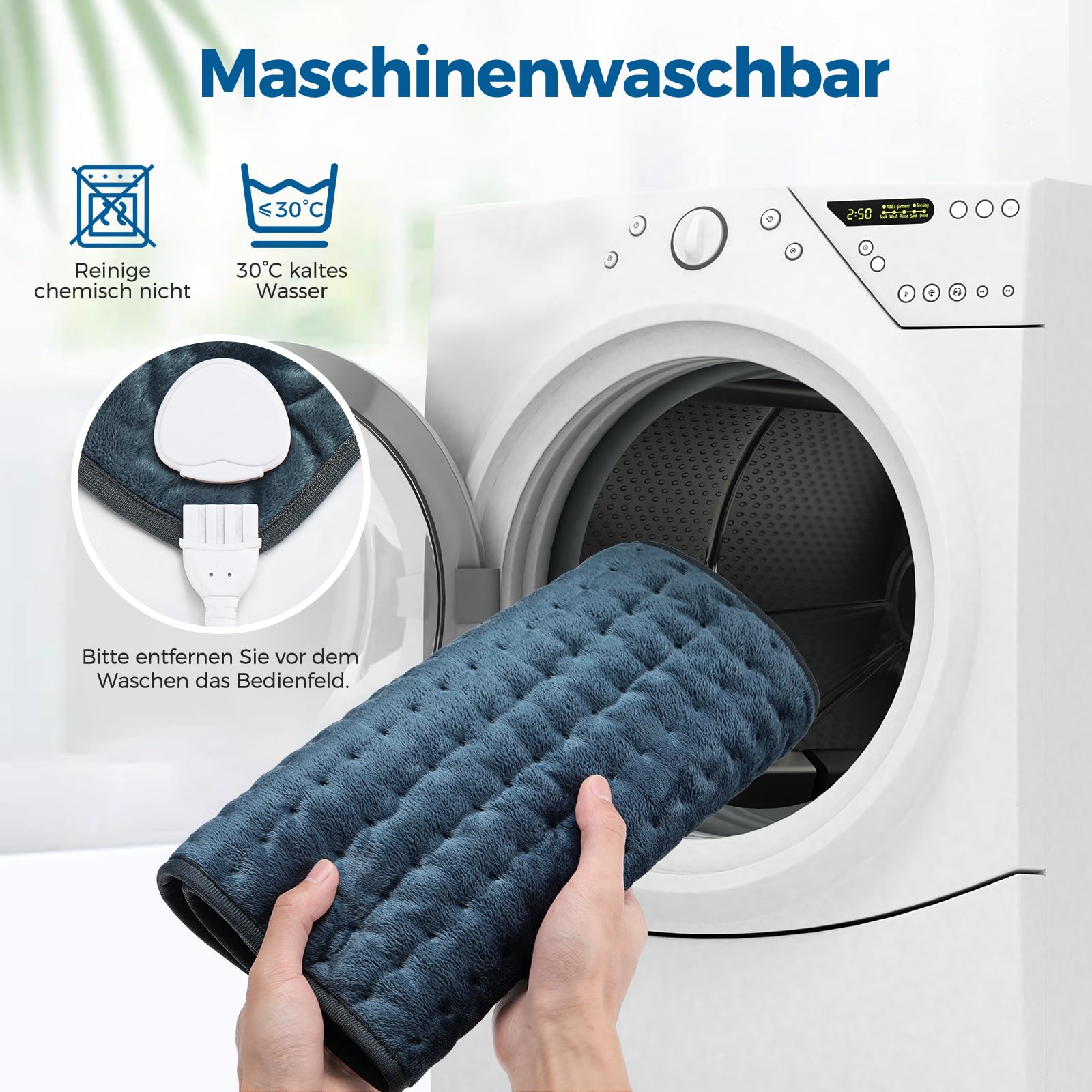 Mowend Poduszka grzewcza z automatycznym wyłączaniem, elektryczna poduszka grzewcza z 6 ustawieniami ogrzewania, szybkie nagrzewanie i można prać w pralce, łagodzenie bólu, prezent dla żony, mamy