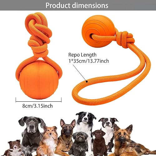 Miniatura 2 de Bola flotante de espuma para perros en una cuerda, juguete de bola de remolcador para perros pequeños, medianos y grandes