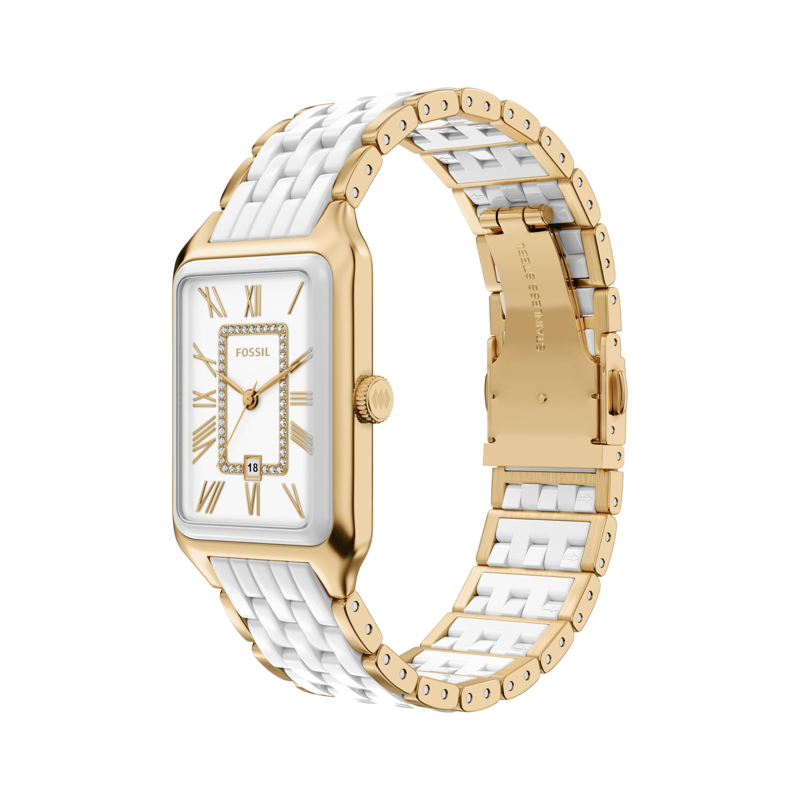 Fossil Raquel Reloj para Mujer de Acero Inoxidable Color Dorado de 26MM, CE1136