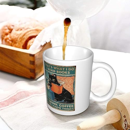 Miniatura 5 de Taza de café Cat Lovers Cat That's What I Do I Read Books i Drink Coffee and I Know Things, taza blanca, 11 onzas