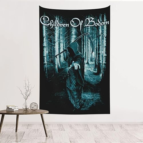 Lajeri Children of Bodom Tapiz para dormitorio, decoración del hogar, sala de estar, música, fiesta, concierto, tapiz de 60 x 40 pulgadas