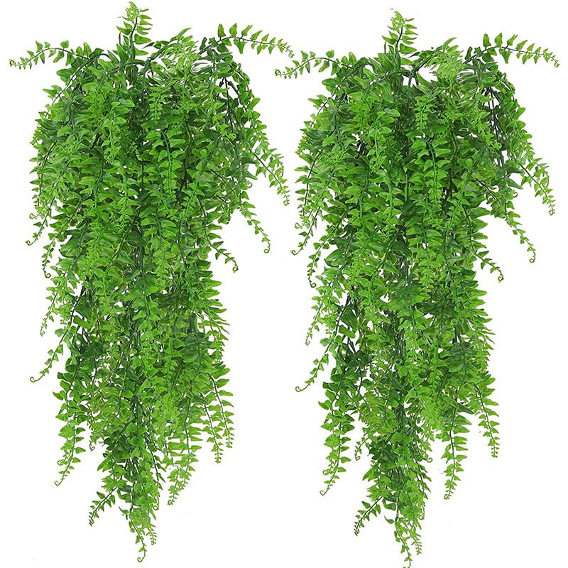 90cm Persian fern Leaves Vines Room Decor Hanging Artificial Plant Plastic Leaf Grass Wedding Party Wall Balcony Decoration
