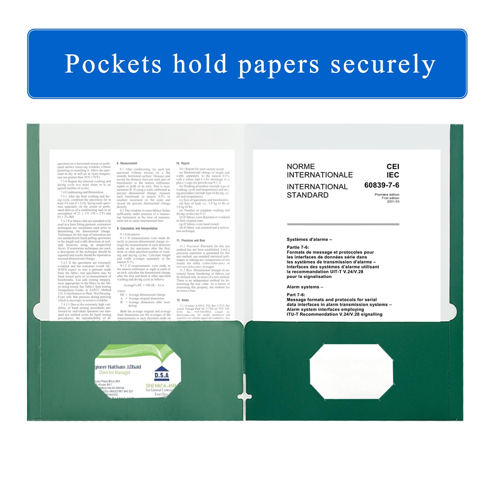 Zzrywuty Carpetas de archivos con bolsillos, tamaño carta, paquete de 50 carpetas de papel con ranura para tarjetas, carpetas de dos bolsillos para estudiantes escolares, hombres de negocios,