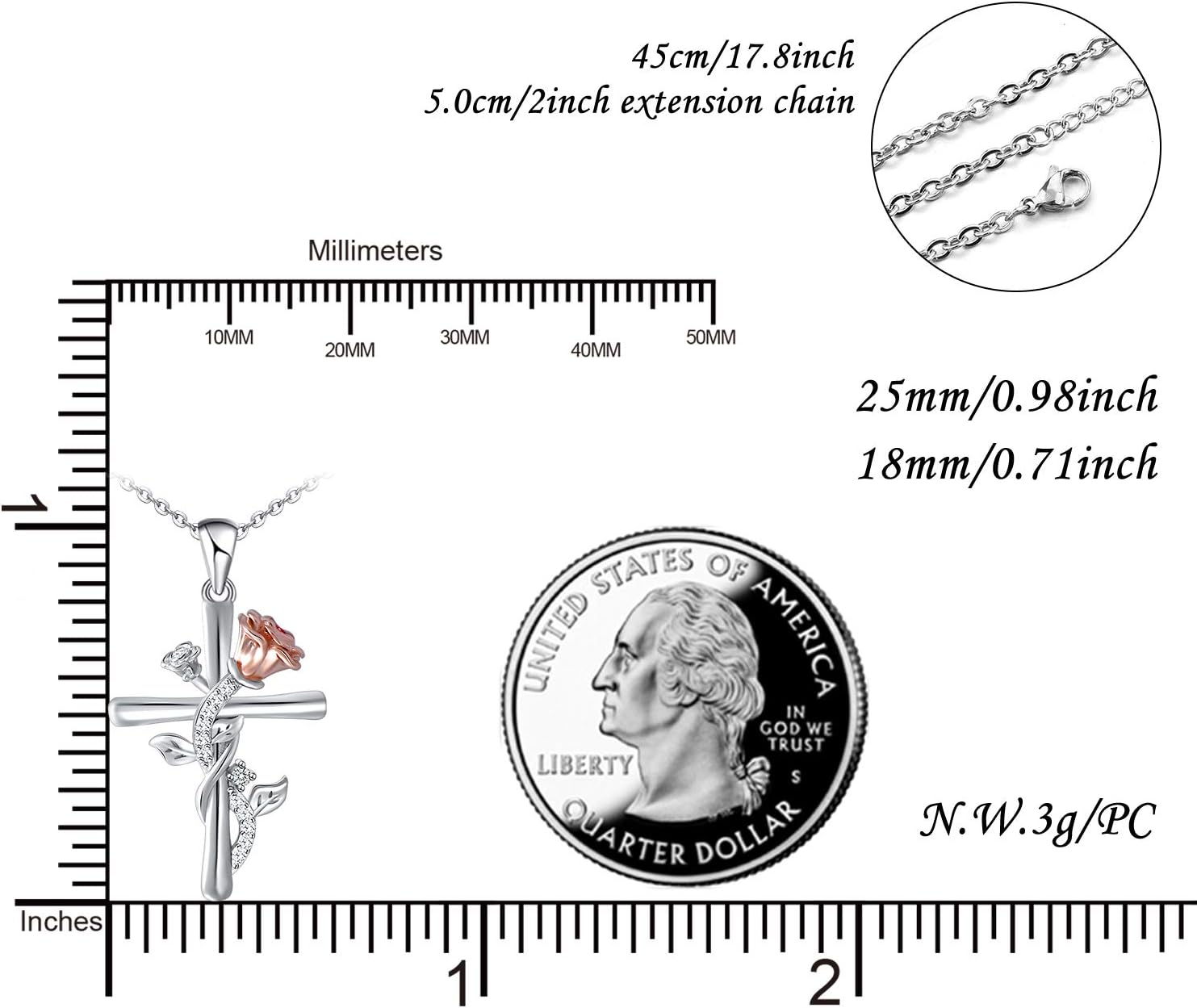 Distance Cross Necklace for Women 925 Sterling Silver Jewelry Pendant Necklace for Mom Wife Gift for Mother's Day or Birthday - Image 5