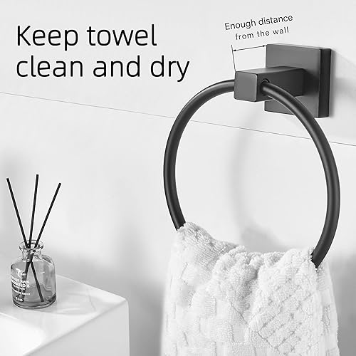 Miniatura 4 de Soporte de papel higiénico negro, moderno soporte para toallas para pared de baño, soporte para toallas de papel higiénico negro mate, soporte para