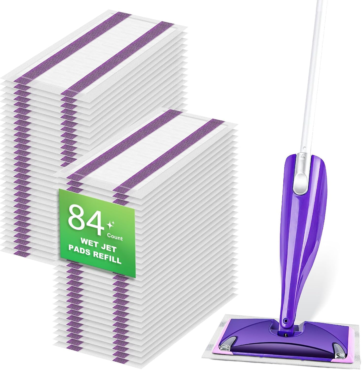84 Pack for Swiffer Wet Jet Pads Compatible with Swiffer Wet Jet Mop, for Swiffer Wet Pads Refill, for Floor Cleaning, Unscented