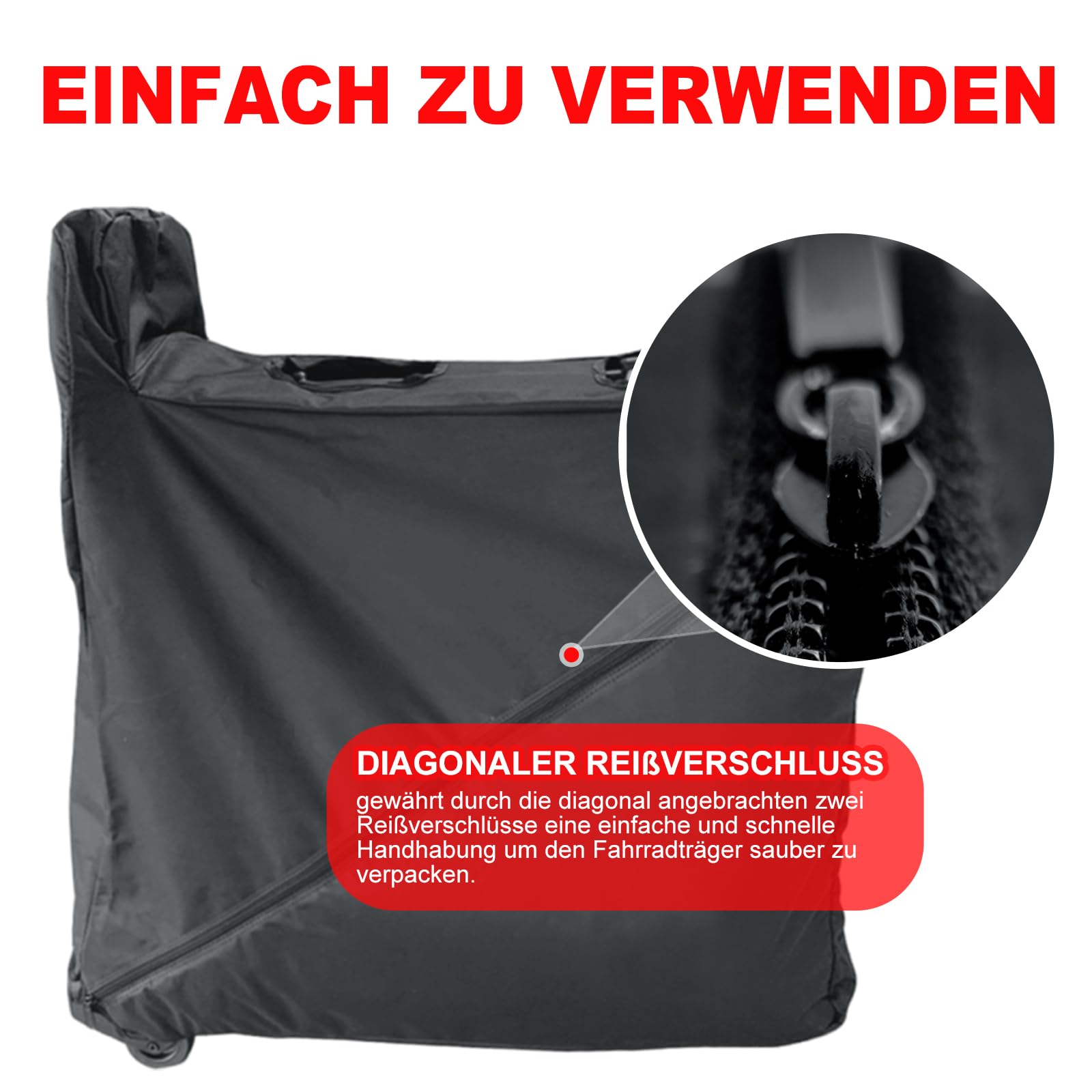 Tasche für Thule Fahrradträger Easyfold XT 3, Wasserdicht Transporttasche für Thule 934100 Kupplungsträger, Fahrradträgertasche aus Strapazierfähigem 600D Oxford-Gewebe, Staubdicht