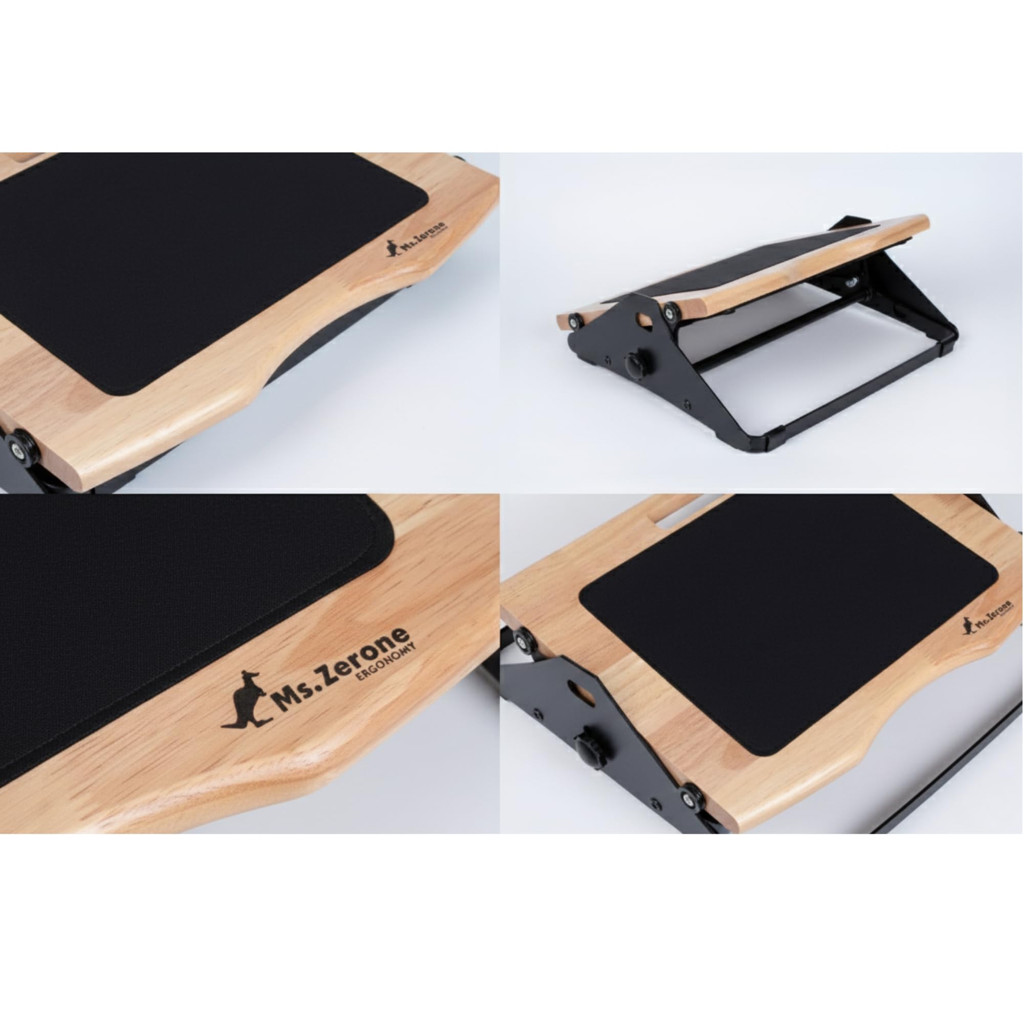 Poggiapiedi da scrivania ergonomici in altezza regolabile per scrivanie basso movimento morbido con ruote, suola base in legno e acciaio, design minimalista ed elegante, ideale per la casa e