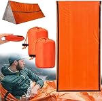 Sac de couchage d'urgence, 84"X36" sacs de couchage d'urgence étanches pour survie, couverture de survie de poche, sac bivy thermique pour camping en plein air, randonnée