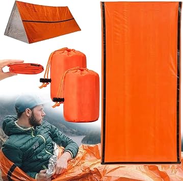 Emergency Sleeping Bag, 84"X36" Waterproof Survival Emergency Sleeping Bags for Survival, Pocket Size Survival Blanket, Thermal Bivy Sack for Outdoor Camping, Hiking