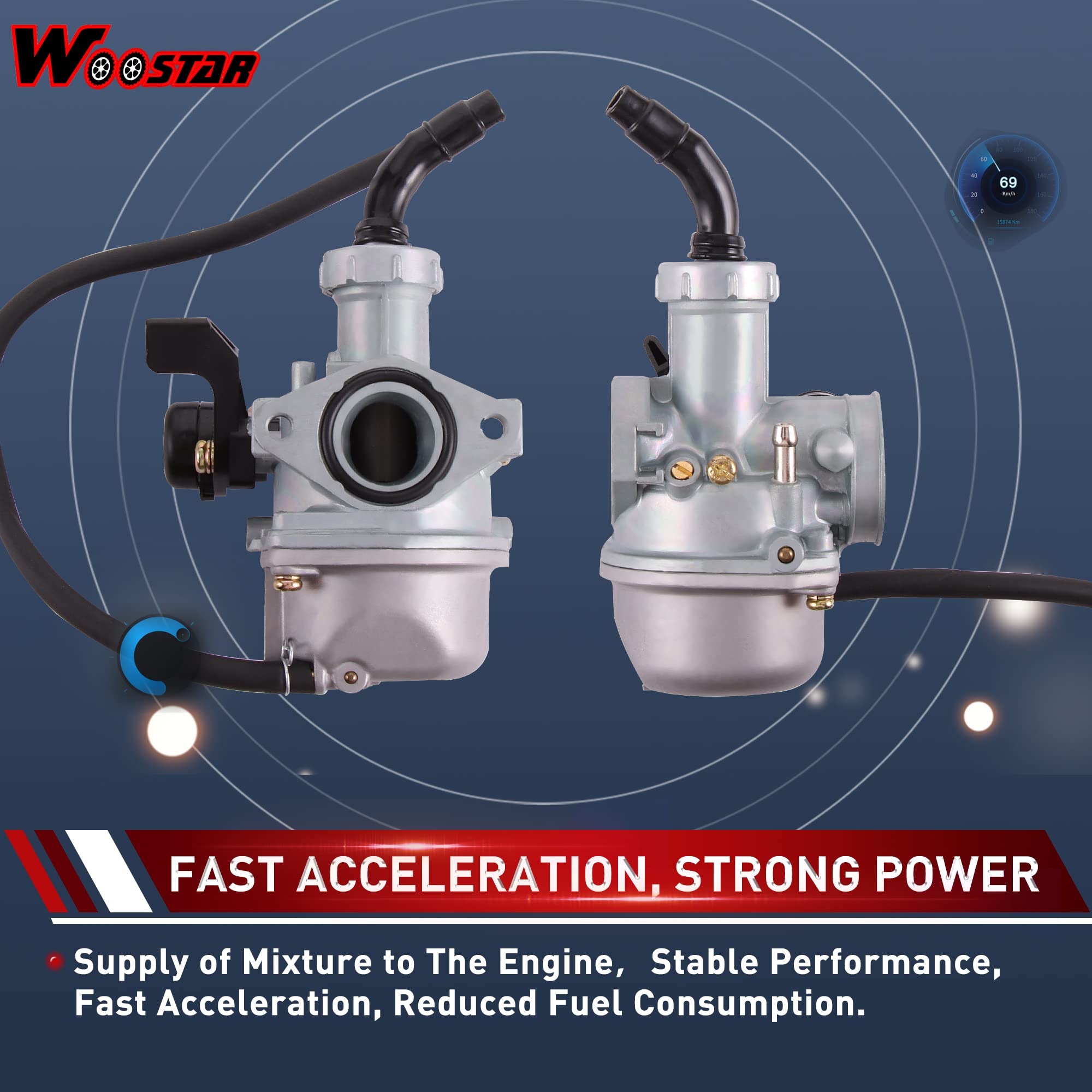 WOOSTAR 35mm Filtre à Air Remplacement pour 50cc 70cc 90cc