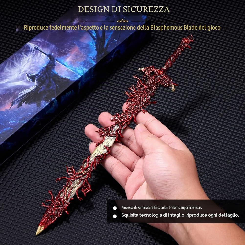Modello di Lama Blasfema di Elden Rings da 11,8 po,Modelli da Collezione di Oggetti di Scena per Videogiochi,Espositore Squisito per Collezionisti di Videogiochi,Regalo Peri Fan di Nightreign