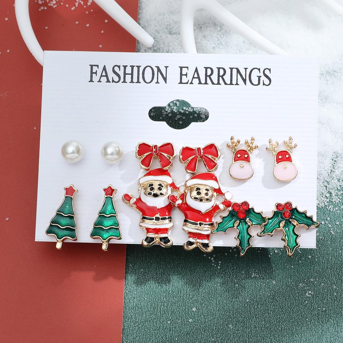 Christmas Earrings Gold Acrylic Mirror Gingerbread Man、 Soldier、 Christmas Tree Hanging Down Earrings Stylish Simplicity Christmas Party Jewellery For Women - Image 7