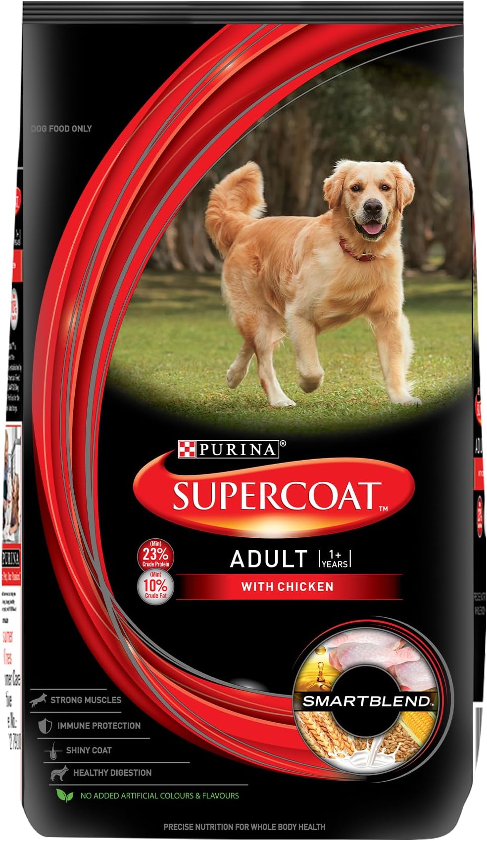 Purina SUPERCOAT Adult All Breed Dry Dog Food, Chicken- 20Kg Pack