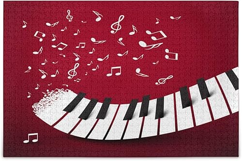 VIKKO Teclado de teclas de piano con notas musicales, rompecabezas de 500 piezas para adultos y niños, 20 x 15 pulgadas, juguetes de inteligencia de