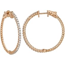 Serpine 14K Gold Diamond Hoop Earrings - 2.1 Cts