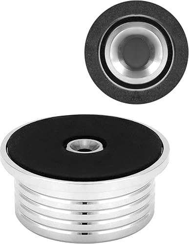 Miniatura 4 de QWORK Estabilizador de disco fono de peso récord, estabilizador de peso récord de 60 HZ, con nivelación de burbujas (60 Hz, plateado)