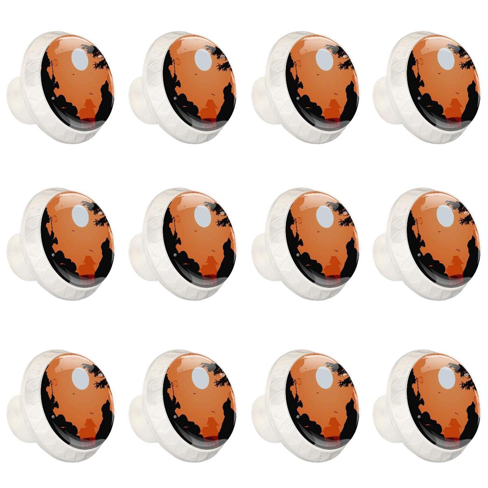 Boutons décoratifs ronds élégants pour armoire et placard de cuisine silhouette chien 12x