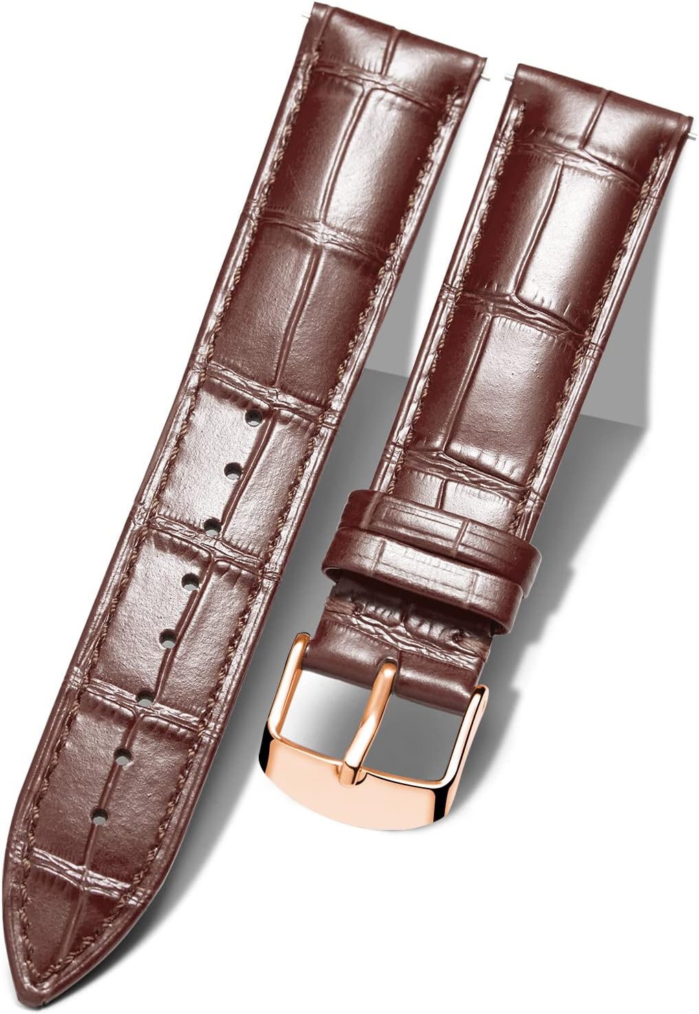 Leather Watch Band Genuine Calfskin Replacement Watch Strap Quick Release Crocodile Pattern 10 Colors 13 Sizes for Men Women(10mm,12mm,14mm,16mm,17mm,18mm,19mm,20mm,21mm,22mm,23mm,24mm)