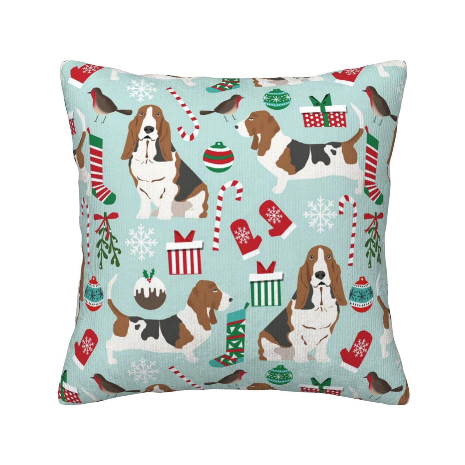 Housse de coussin Basset Hound imprimé animal velours taie douce