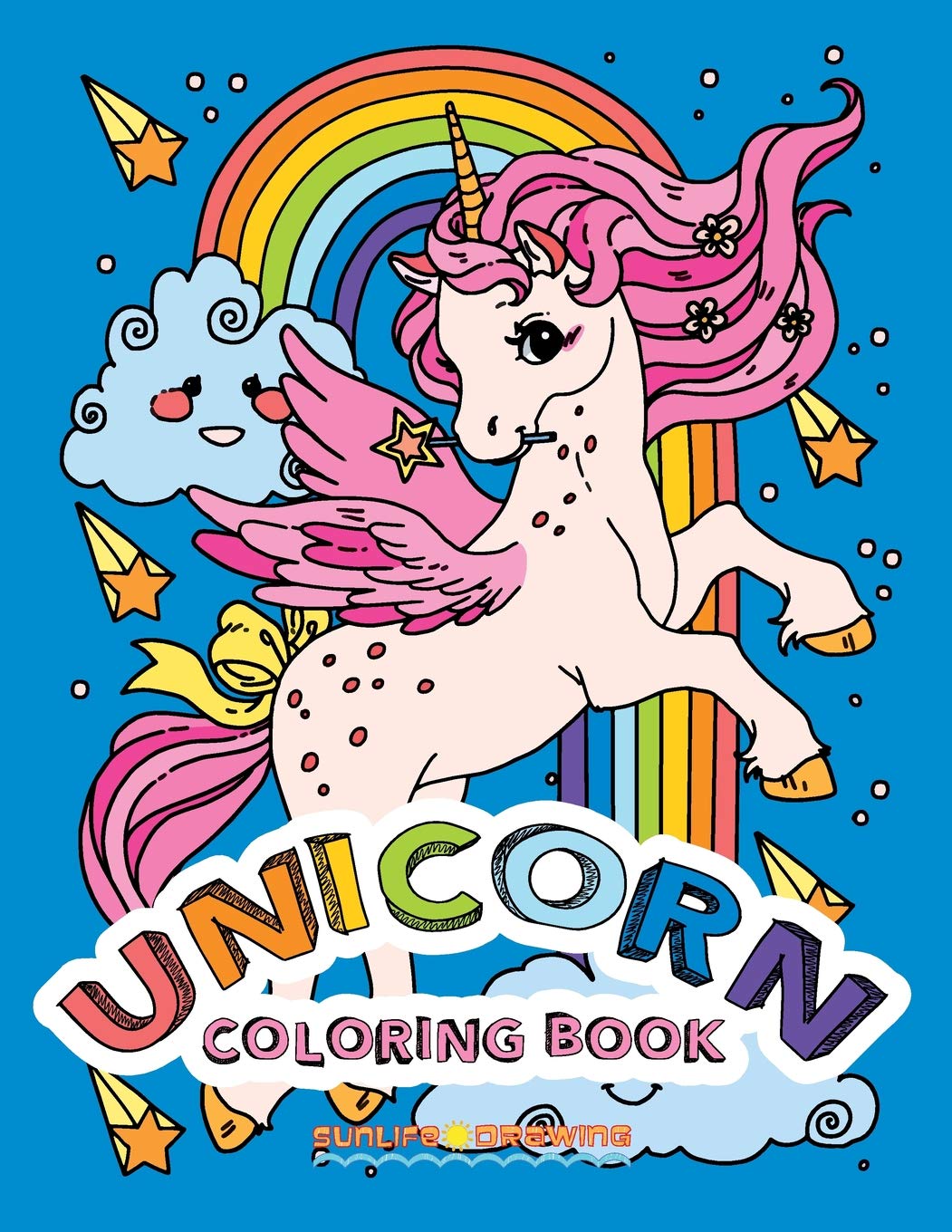 UNICORN Coloring Book: Two sets of 25 Coloring Pages with Unicorns on ...