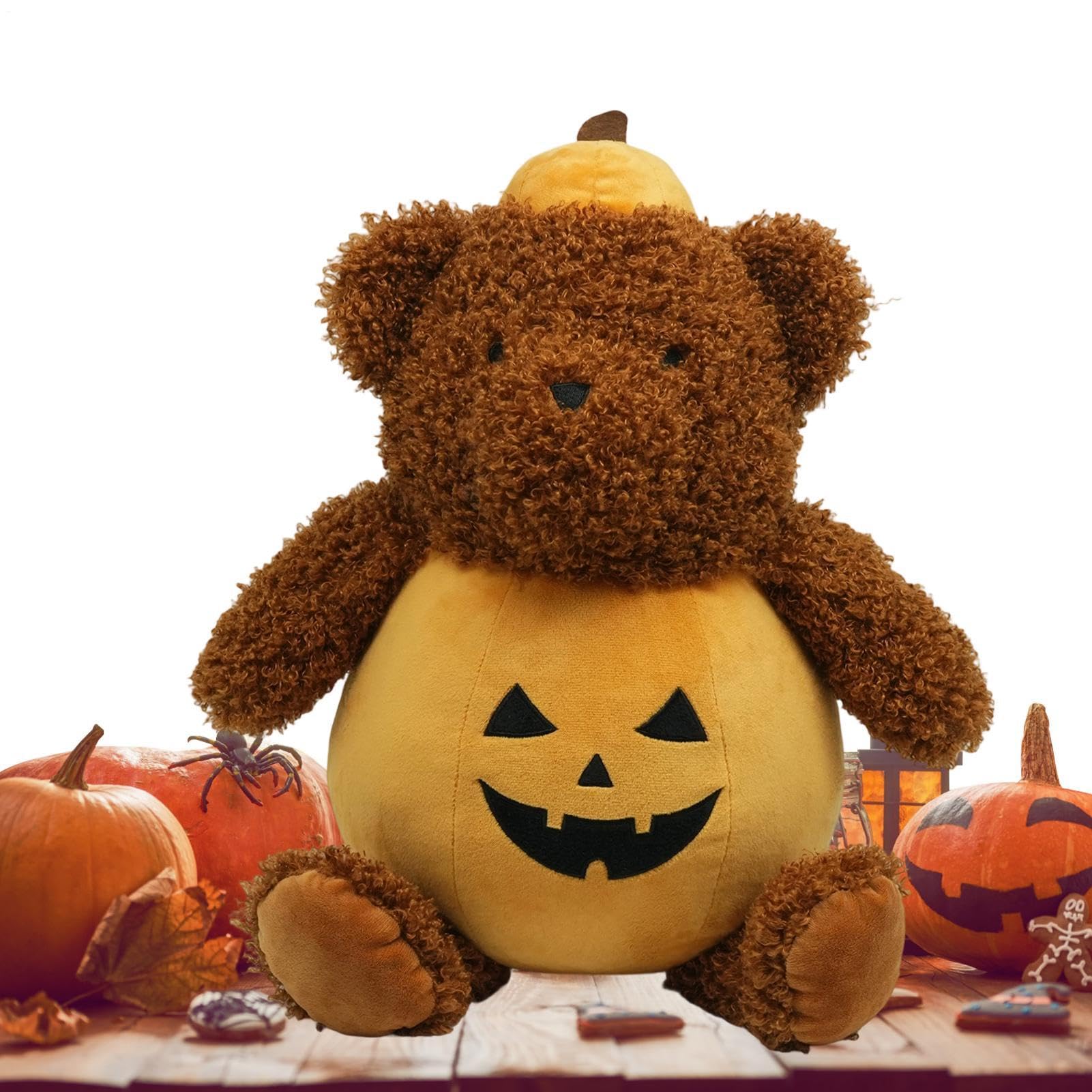 Peluches Halloween lindo cojín suave decorativo de calabaza otoñal juguete