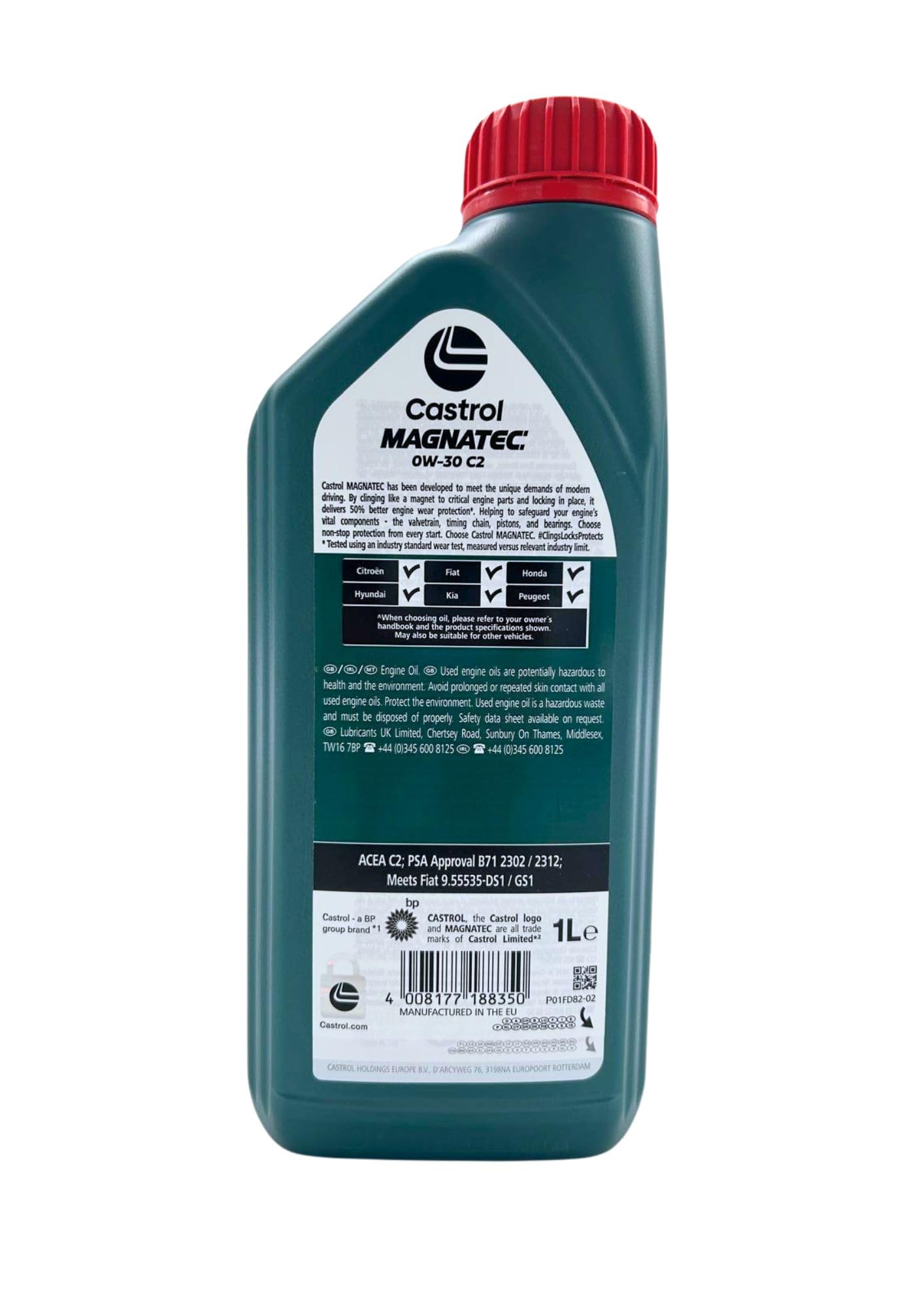 LUBRIALPHA - Olio Motore 0W30 Castrol Magnatec Stop-Start | Lubrificante Auto Benzina/Diesel | Confezione 4x1L | Portachiavi Cavatappi | ACEA C2 | PSA B71 2302/2312 | FIAT 9.55535-DS1/GS1