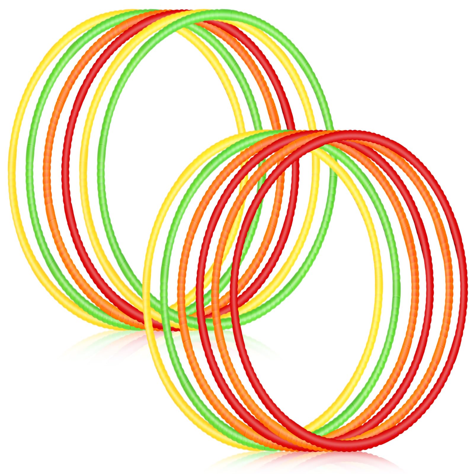 Sratte 12 Pcs Toy Hoop for Kid Detachable Adjustable Toy Hoop Colored Exercise Ring Plastic Circle for Kid Teen Gymnastics Equipment Require Self
