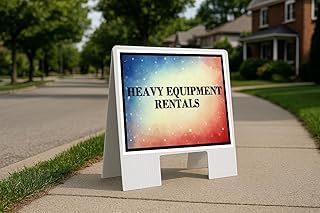 Heavy Equipment Rentals 4Th Of July American Flag Usa Patriotic Watercolor A-Frame Double Sided 23x23 in. Yard Road Sign