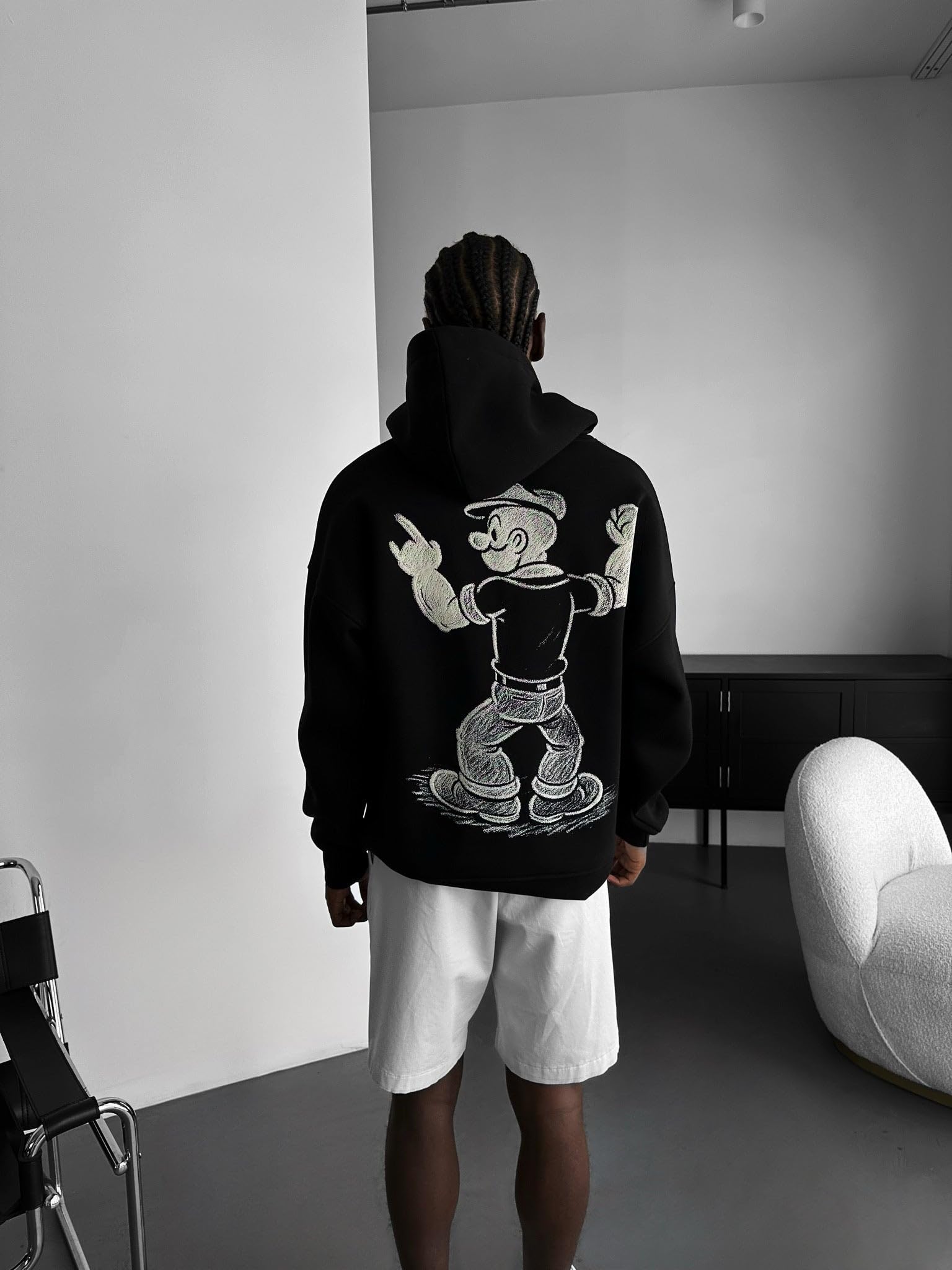 Oversize Nautical Hero Hoodie – Black