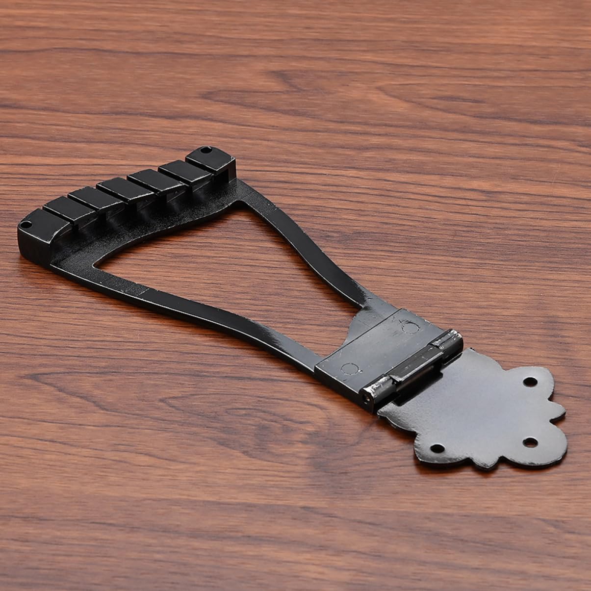 HEMOTON Tailpiece Guitar Metal Guitar Tailpiece Bridge Archtop Black Saddle Bass Fixed Easy Replacement