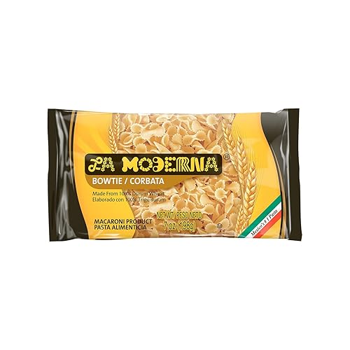 La Moderna Pajarita de pasta, fideos, trigo duro, proteínas, fibra, vitaminas, 7 onzas