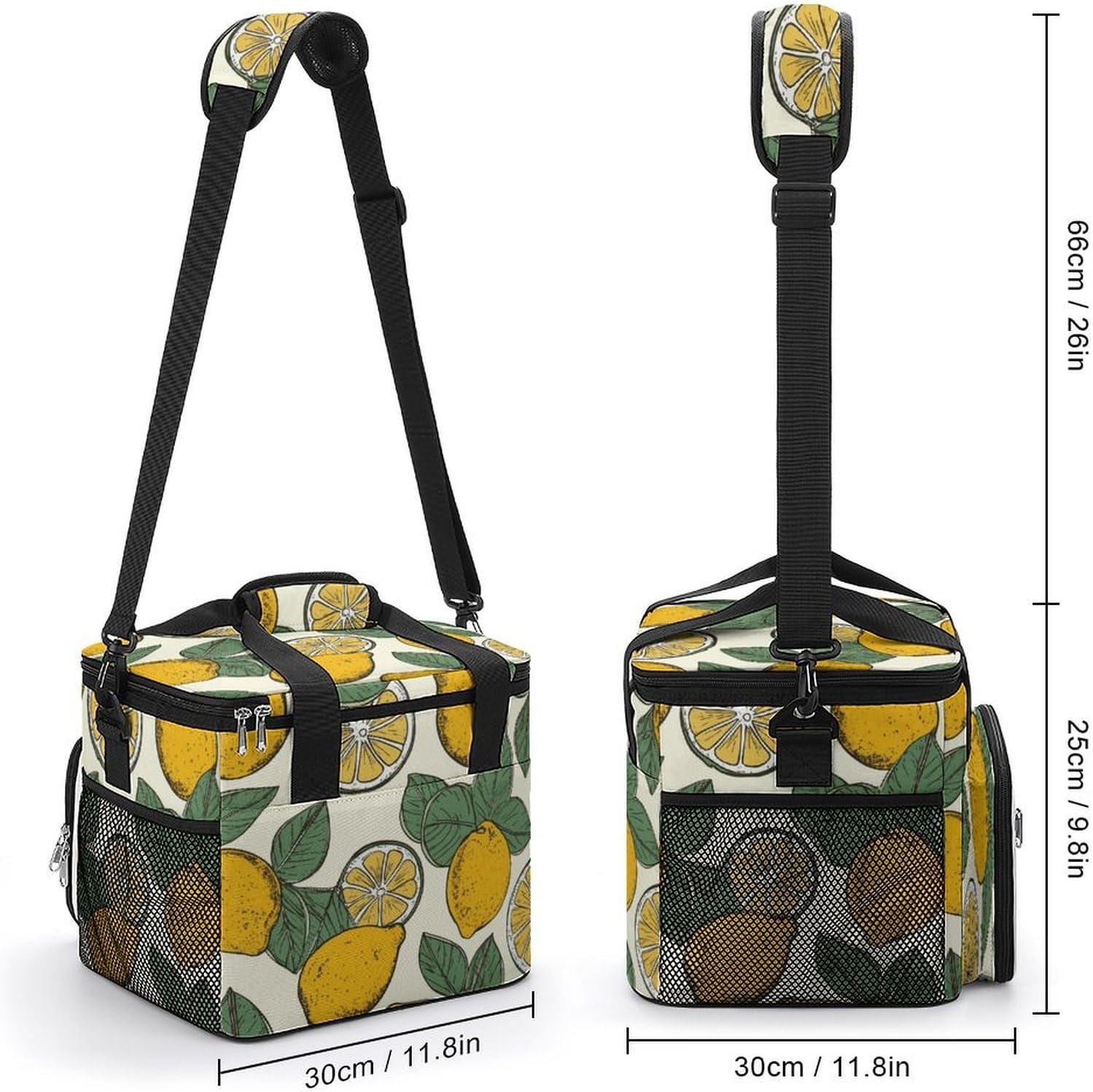 Lemon Fruit Pattern Cooler Bags Portable Soft Cooler Bag Lightweight Ice Chest Insulated Lunch Bags Camping Cooler Bag Cooler Lunch Tote Coolers for Picnic Travel Beach