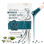 KOTAMU Hard Wax Beads for Hair Removal, 1lb Jasmine Wax Beads for Sensitive Skin Armpit Abdomen Face Leg Full Body Waxing Beans for Women Men at Home Wax Refill (Coarse & Stubborn Hair Formula)