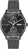 BOSS Hugo Mens Tyler Black Ionic Plated Stainless Steel Case and Mesh Bracelet, Modern Minimalism, Multifunction Watch, Model 1514105