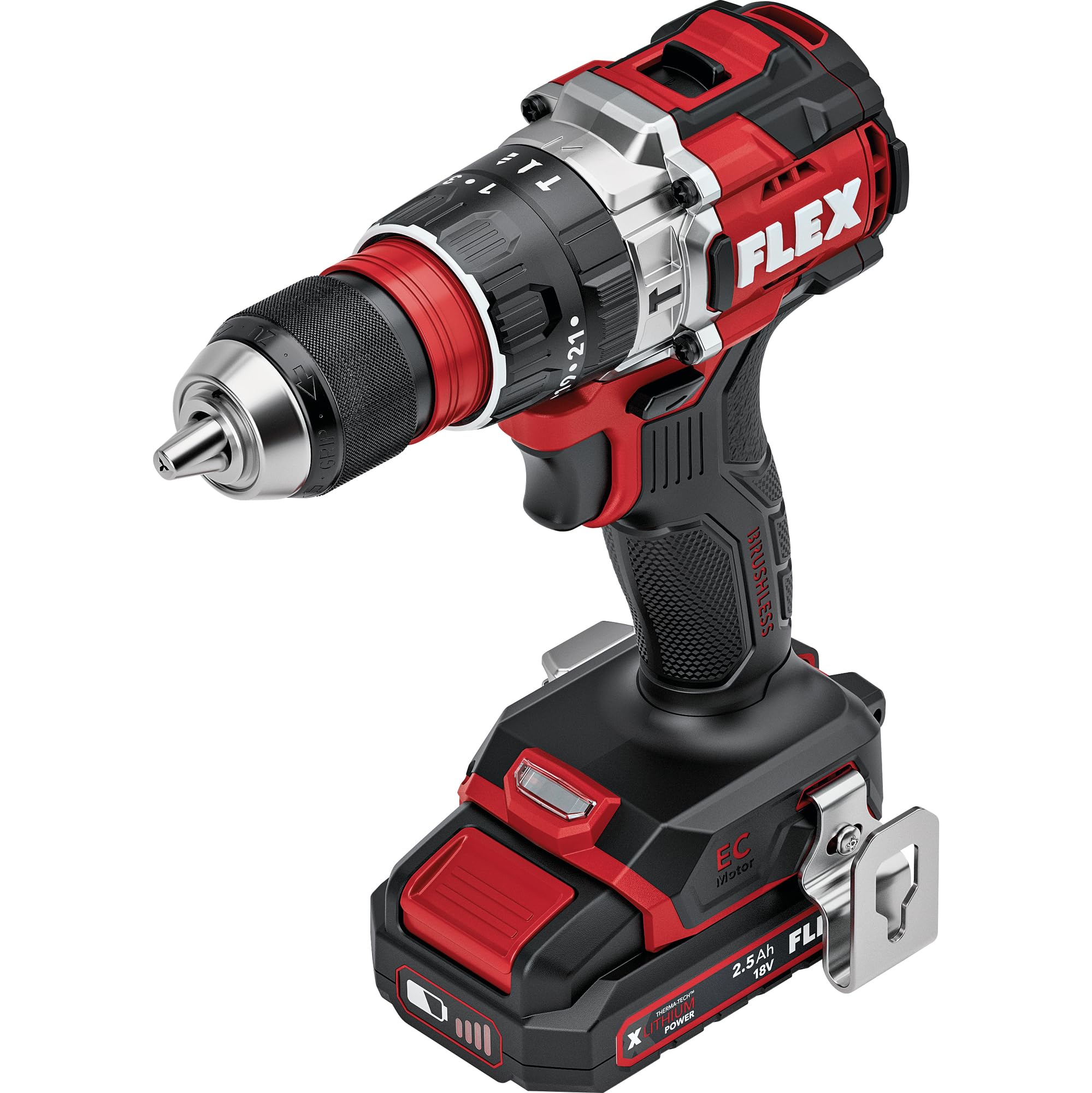 Flex Kompaktowa 2-biegowa akumulatorowa wiertarko-wkrętarka udarowa 18 V PD 2G 18-EC MD DC C (z elektronicznym systemem zarządzania, silnik bezszczotkowy) 534903