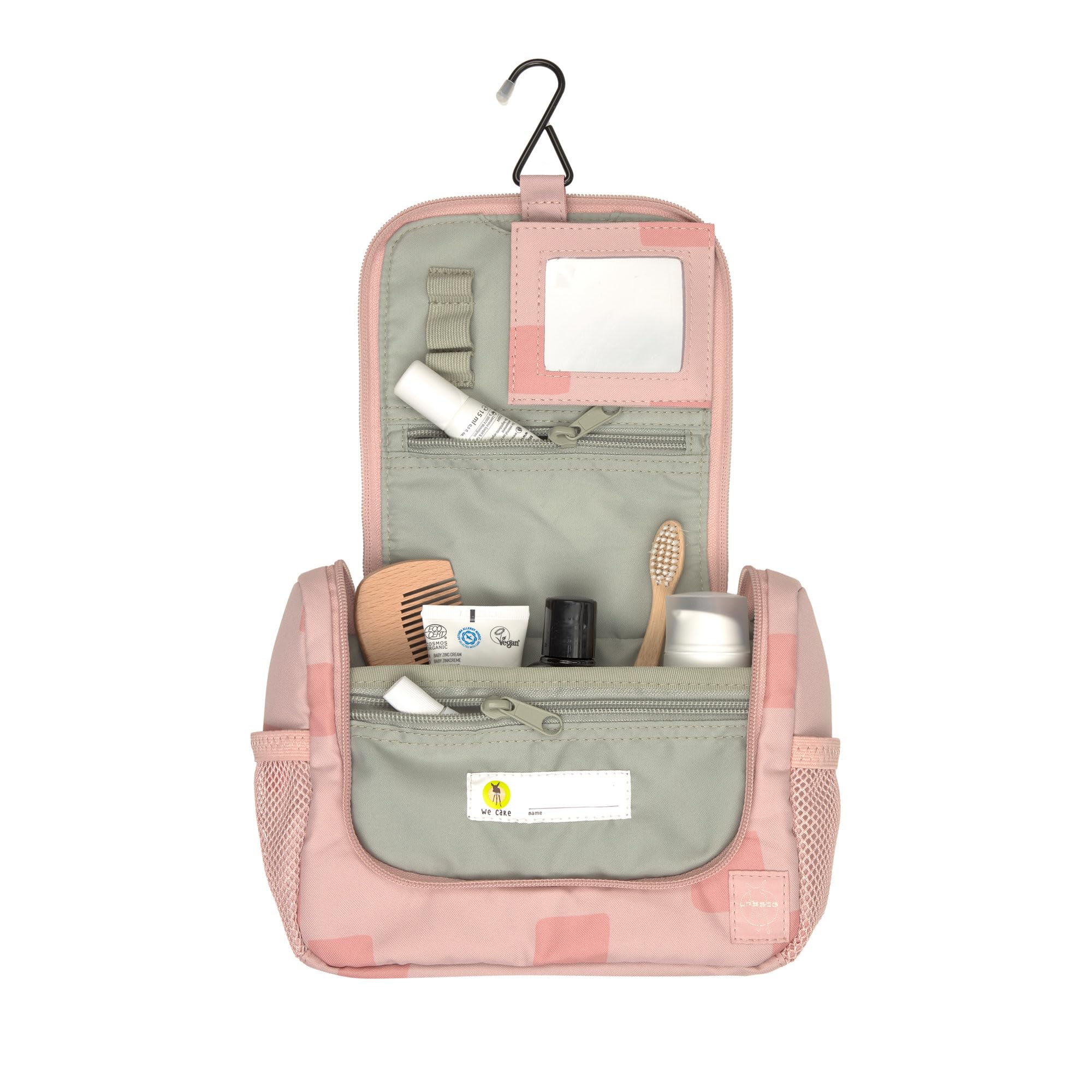 LÄSSIG Kosmetyczka dla dzieci, worek na pranie, do zawieszania/mini Washbag Pattern Party Rose