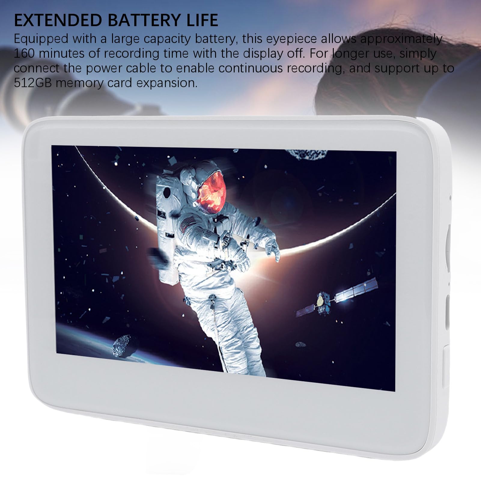 Luocute 8.3MP 5-calowy Ekran 4K Nagrywanie Wideo Elektroniczne Cyfrowe Okular Camera Wi-Fi Akcesoria Teleskopowe dla Okularu 30 Mm-66 Mm, Bezprzewodowej Kamery Teleskopowej do