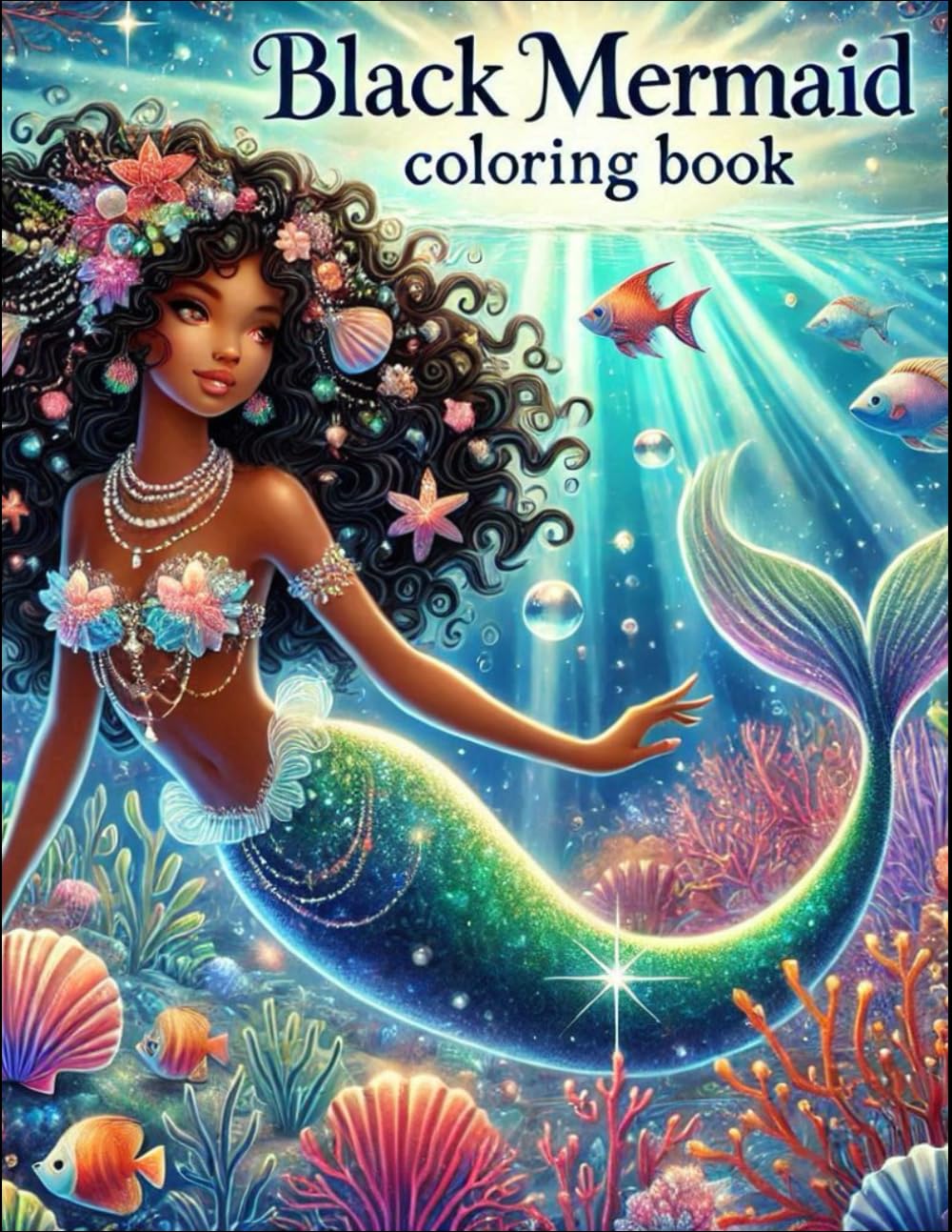 Black Mermaid Coloring Book: Celebrating Diversity with Stunning Black Mermaids for Relaxation and Creativity