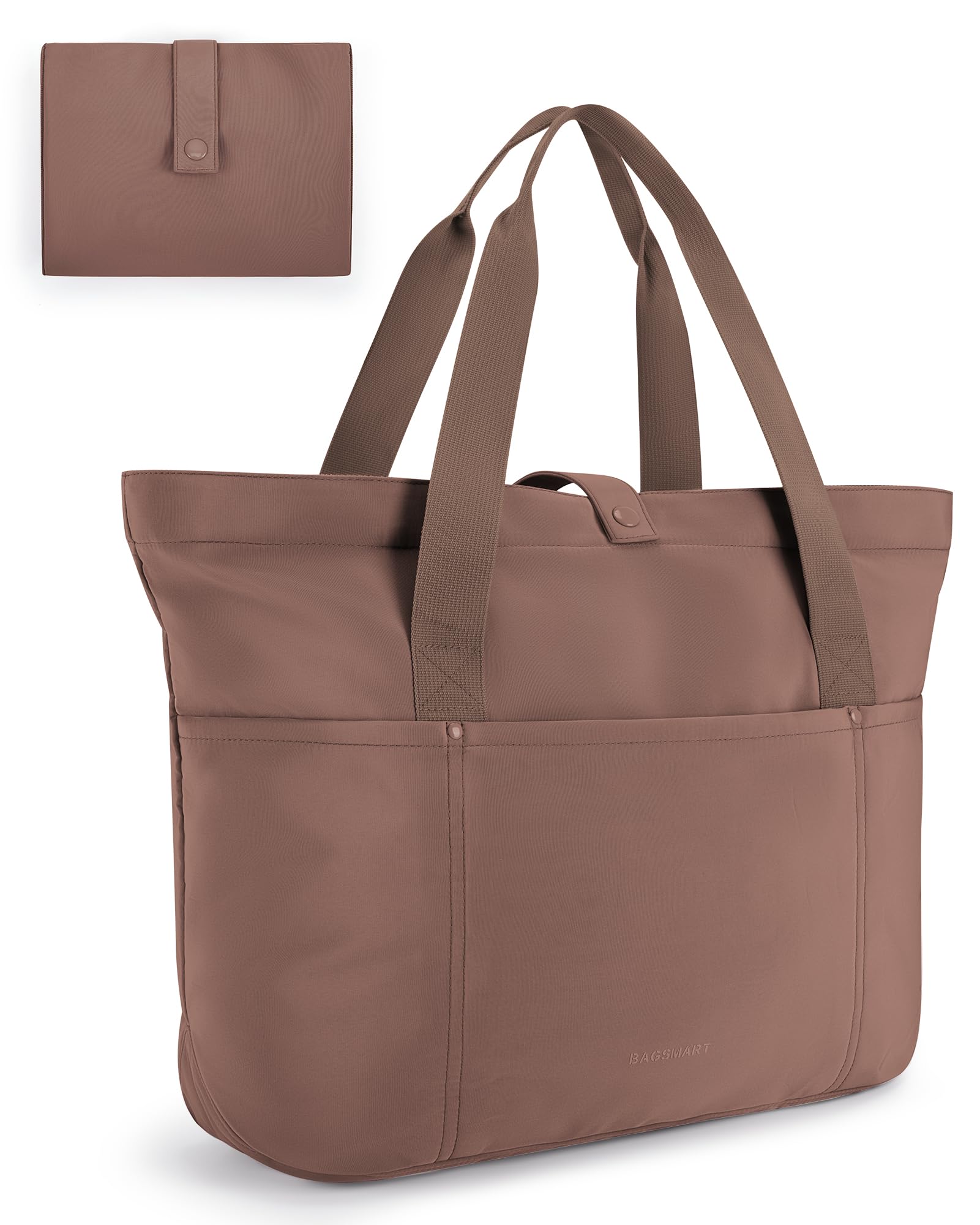 BAGSMART Tote Bag for Women Foldable Tote Bag With Zipper Travel Large Shoulder Bag Handbag for Work