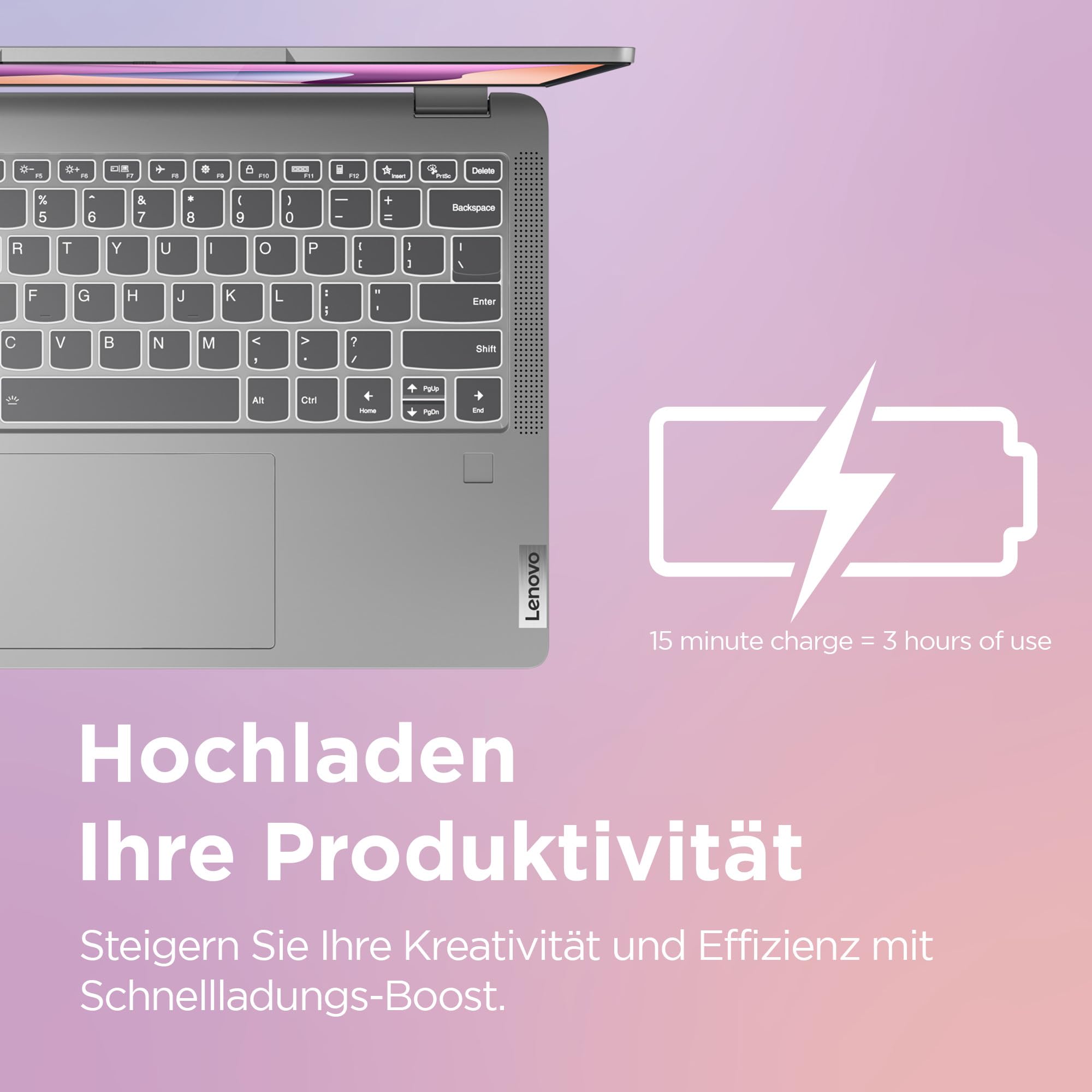 Lenovo IdeaPad Flex Convertible 5 Laptop | 14" WUXGA Display | AMD Ryzen 7 7730U | 16GB RAM | 512GB SSD | AMD Radeon Grafik | Windows 11 Home | QWERTZ | grau | 3 Monate Premium Care
