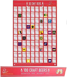 100 Scratch Off Poster - 100 Movie, Books, Craft Beers, Games, Things to do, Places- Wall Art Decor Family Birthday Party Date Gift (100 Craft Beers) - coolthings.us